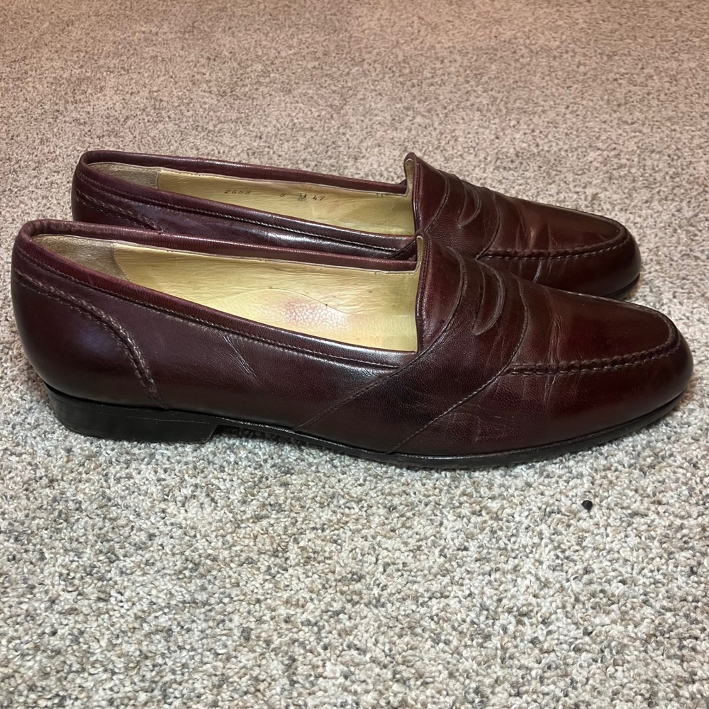 Bragano Cole Haan Womens 9M Burgundy Leather Penny Loafers Made in Italy Classic - Picture 2 of 10